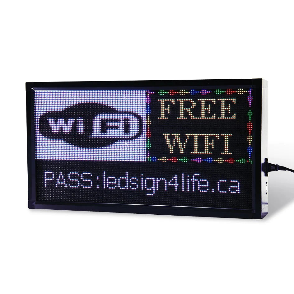 Wide HD Full Color Window Sign (Video & Image)