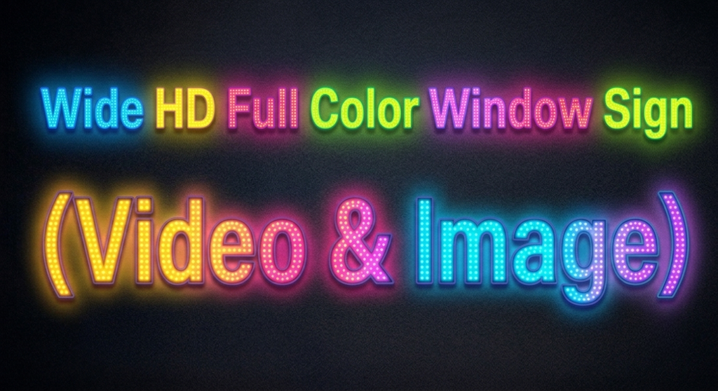 Wide HD Full Color Window Sign (Video & Image)